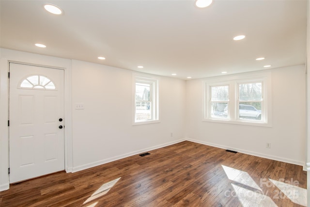 678 Wagner St, Troutman, NC 28166 - entrance foyer with dark wood-type flooring and recessed lighting