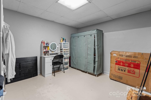 306 Forest Ave, Franklin, NC 28734 - office area with a drop ceiling and concrete flooring