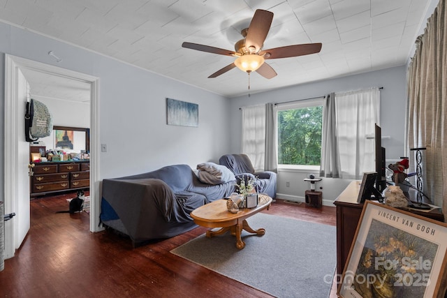 306 Forest Ave, Franklin, NC 28734 - living area with wood finished floors and ceiling fan
