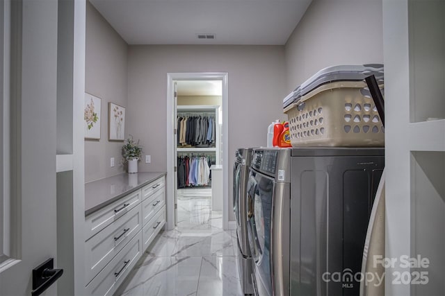 2545 10th Street Ct NE, Hickory, NC 28601 - washroom with independent washer and dryer and light marble finish flooring