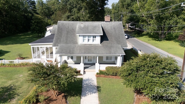 221 Kings Mountain St, Clover, SC 29710 - view of front of house with a porch and a chimney