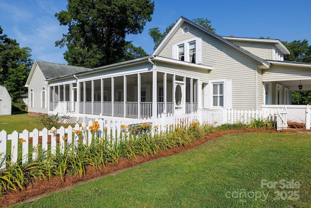 221 Kings Mountain St, Clover, SC 29710 - back of house with a sunroom