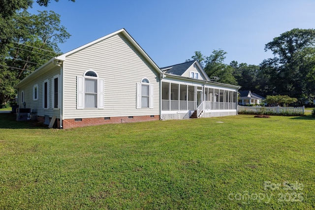221 Kings Mountain St, Clover, SC 29710 - back of property with a sunroom and crawl space