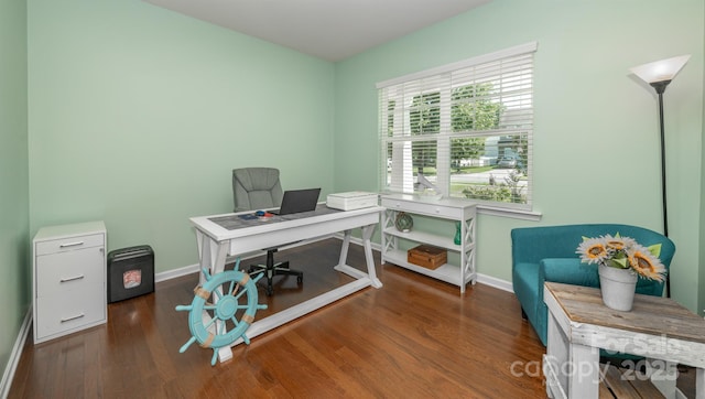 10666 Sapphire Trl, Davidson, NC 28036 - home office featuring baseboards and wood finished floors