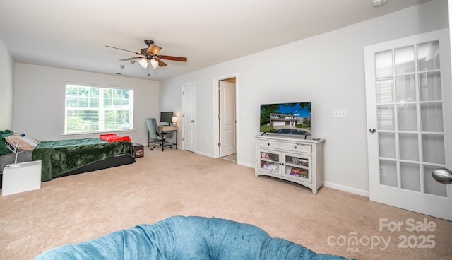 10666 Sapphire Trl, Davidson, NC 28036 - living room featuring carpet floors, a ceiling fan, and a desk