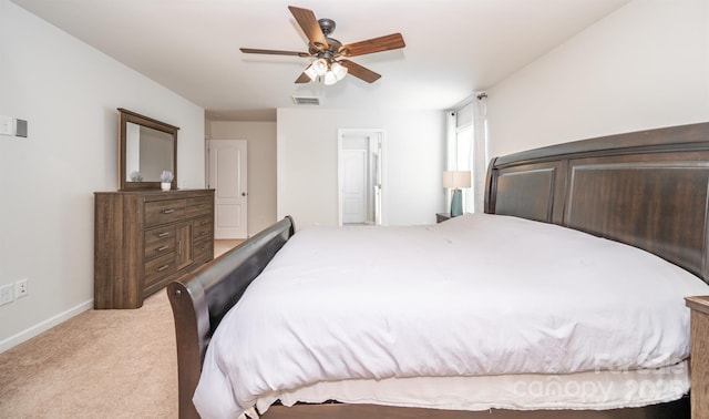 10666 Sapphire Trl, Davidson, NC 28036 - bedroom with light carpet and a ceiling fan