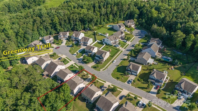 10666 Sapphire Trl, Davidson, NC 28036 - aerial view of residential area featuring property boundaries highlighted