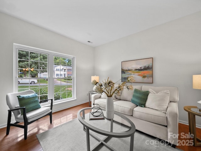 2808 Williams Station Rd, Matthews, NC 28105 - living room featuring wood finished floors and baseboards