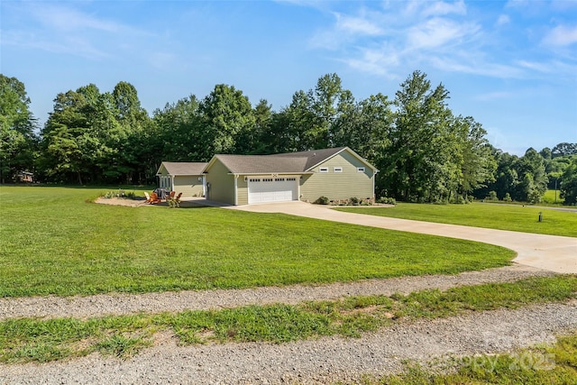 5283 Mount Olive Church Rd, Morganton, NC 28655 - view of front facade with a front lawn, concrete driveway, and a garage
