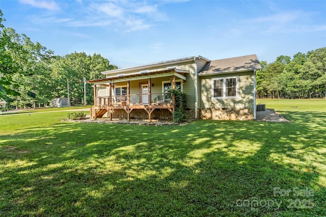 5283 Mount Olive Church Rd, Morganton, NC 28655 - view of front of home with a front yard, stairs, and a wooden deck