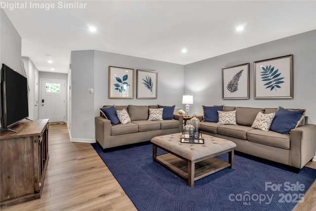 5925 Granbury Dr, Kannapolis, NC 28081 - living room featuring wood finished floors and recessed lighting