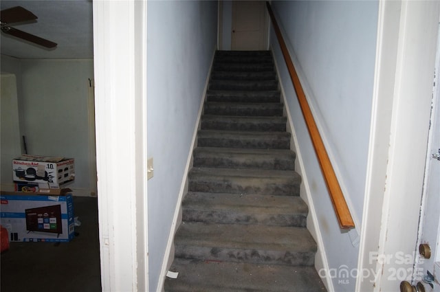1400 Central Dr, Kannapolis, NC 28083 - stairs with a ceiling fan