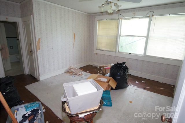1400 Central Dr, Kannapolis, NC 28083 - empty room with wallpapered walls and ornamental molding