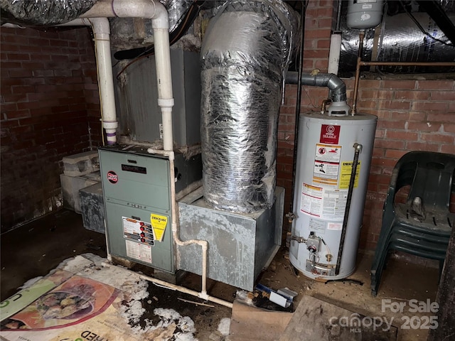 1400 Central Dr, Kannapolis, NC 28083 - utility room with water heater and heating unit
