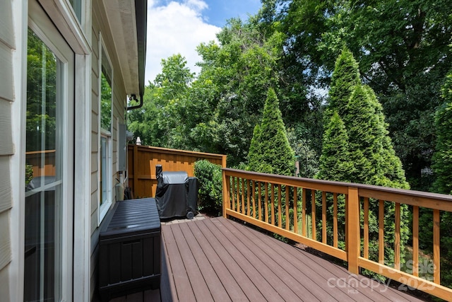 5907 Barrowlands Ct, Charlotte, NC 28210 - wooden terrace featuring a grill