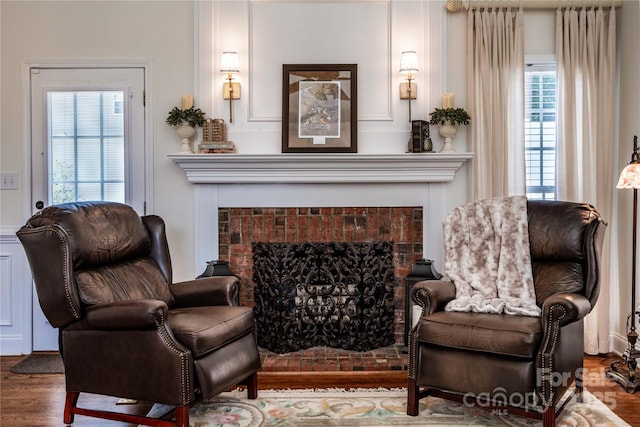 2218 Wednesbury Ct, Kannapolis, NC 28083 - living area with a fireplace and wood finished floors
