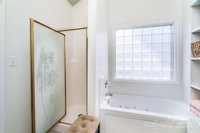 2218 Wednesbury Ct, Kannapolis, NC 28083 - bathroom with a jetted tub and a stall shower
