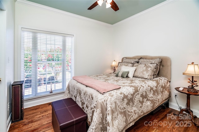 2218 Wednesbury Ct, Kannapolis, NC 28083 - bedroom with wood finished floors, ornamental molding, multiple windows, and ceiling fan