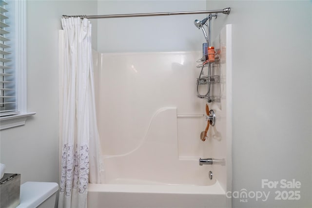 2218 Wednesbury Ct, Kannapolis, NC 28083 - bathroom with shower / bath combo with shower curtain and toilet