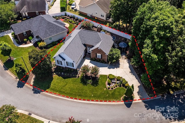 2218 Wednesbury Ct, Kannapolis, NC 28083 - aerial view of residential area featuring property parcel outlined