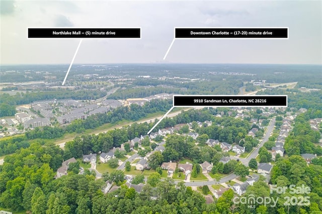 9910 Sandman Ln, Charlotte, NC 28216 - aerial view of property's location