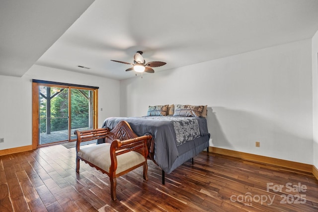 266 Lost Mine Trl Unit 602, Brevard, NC 28712 - bedroom with access to outside, wood finished floors, and a ceiling fan