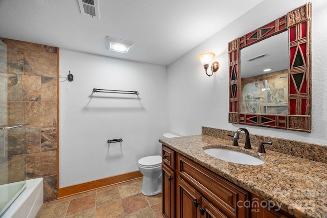 266 Lost Mine Trl Unit 602, Brevard, NC 28712 - bathroom featuring vanity, stone finish flooring, and shower / bathtub combination