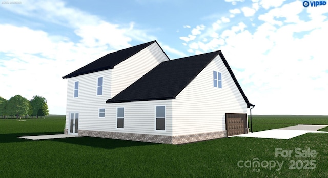 4641 Yellow Poplar Ln, Concord, NC 28025 - view of side of property featuring a yard, roof with shingles, and a garage