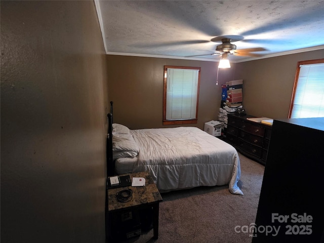 7335 US Highway 52, Salisbury, NC 28146 - bedroom featuring carpet, crown molding, and a ceiling fan