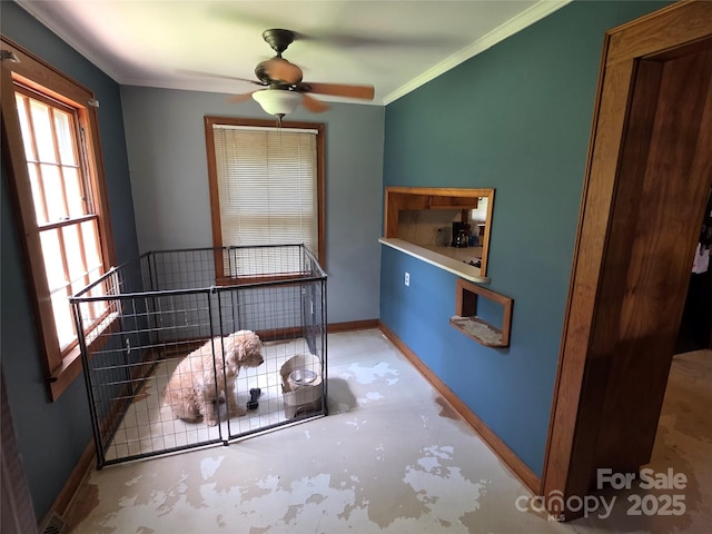 7335 US Highway 52, Salisbury, NC 28146 - empty room with ceiling fan and ornamental molding
