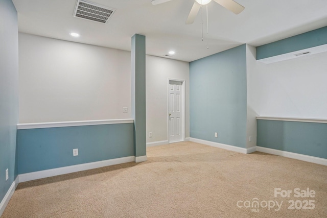 2607 Old Ashworth Ln NW, Concord, NC 28027 - carpeted spare room featuring ceiling fan and recessed lighting