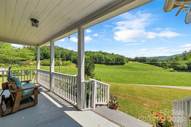 5215 Double Island Rd, Green Mountain, NC 28740 - porch featuring a yard