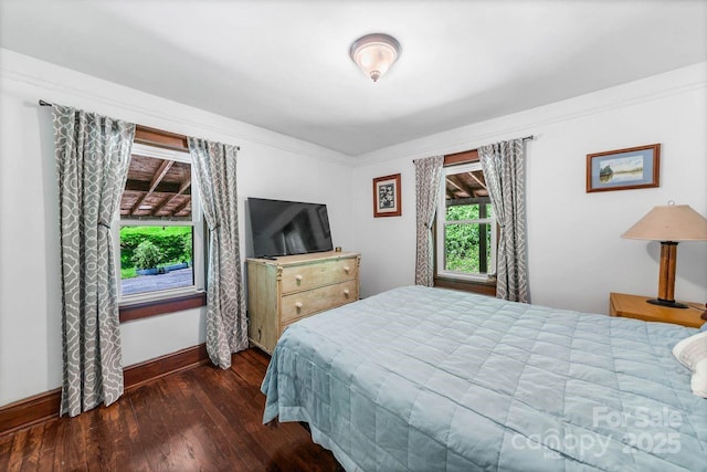 5215 Double Island Rd, Green Mountain, NC 28740 - bedroom featuring hardwood / wood-style flooring and crown molding