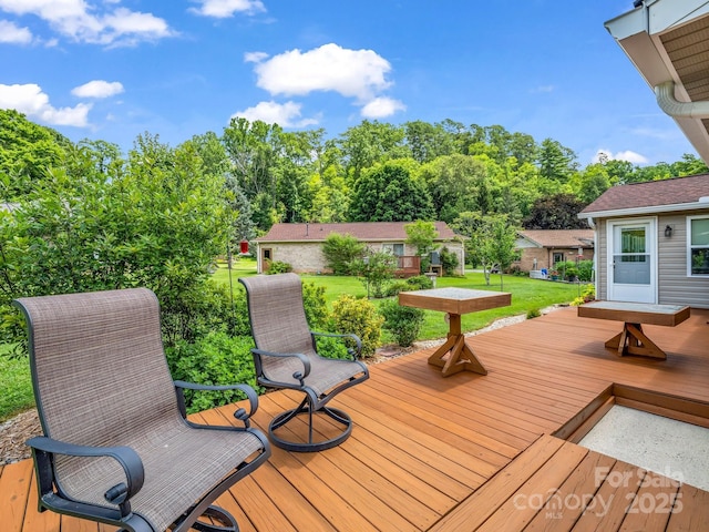 313 Resada Dr, Brevard, NC 28712 - wooden deck with a yard and view of scattered trees