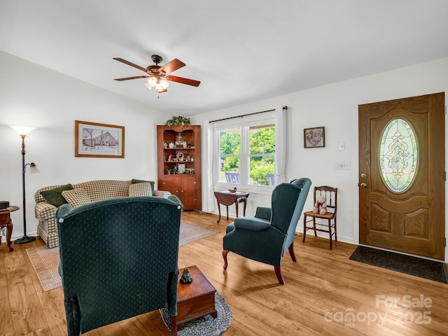 313 Resada Dr, Brevard, NC 28712 - living area with ceiling fan and light wood-style flooring