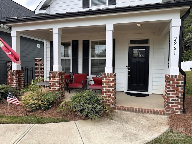 2261 Moss Haven Ln, Denver, NC 28037 - property entrance with covered porch and brick siding