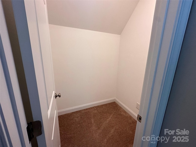 2261 Moss Haven Ln, Denver, NC 28037 - walk in closet with dark carpet and lofted ceiling