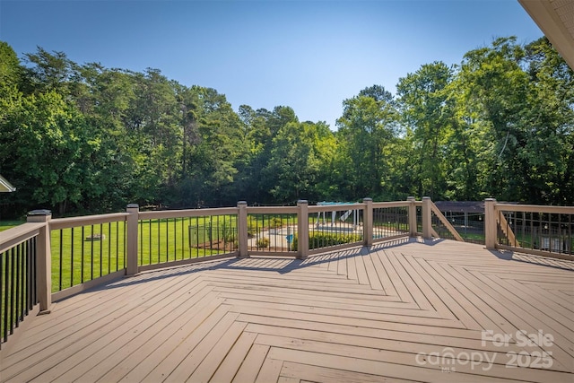 207 Valdese Dr, Morganton, NC 28655 - wooden terrace featuring a lawn