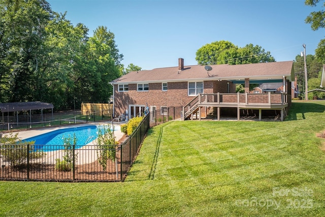 207 Valdese Dr, Morganton, NC 28655 - view of pool with stairs and a deck