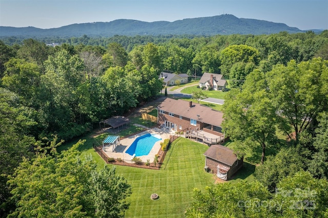 207 Valdese Dr, Morganton, NC 28655 - aerial view of a pool and a mountainous background