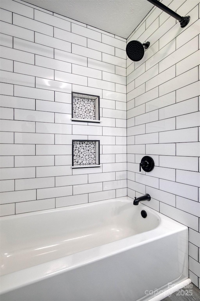 207 Valdese Dr, Morganton, NC 28655 - full bathroom with  shower combination and a textured ceiling