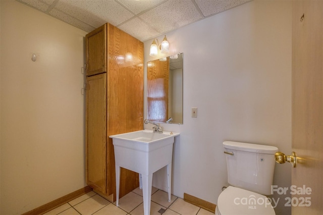 207 Valdese Dr, Morganton, NC 28655 - bathroom with tile patterned floors and a drop ceiling
