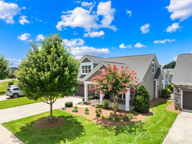 135 Valleymist Ln, Mooresville, NC 28117 - view of front facade featuring concrete driveway, a front lawn, and a shingled roof