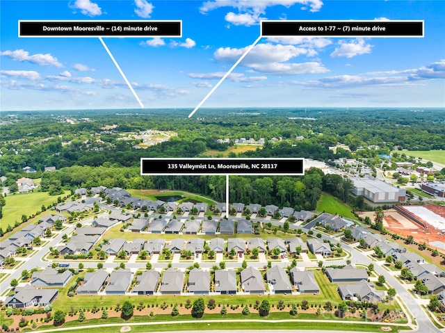 135 Valleymist Ln, Mooresville, NC 28117 - aerial perspective of suburban area
