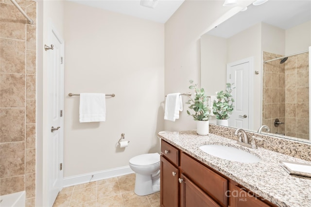 135 Valleymist Ln, Mooresville, NC 28117 - full bathroom featuring vanity, a tile shower, and tile patterned floors
