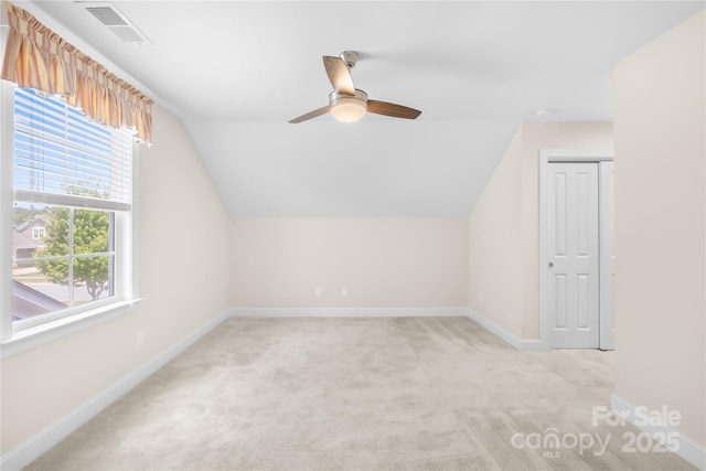 135 Valleymist Ln, Mooresville, NC 28117 - bonus room featuring a ceiling fan, light carpet, and lofted ceiling