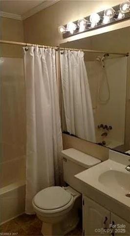 11 Lake Dr Unit B-1, Hendersonville, NC 28739 - full bath with ornamental molding, shower / bathtub combination with curtain, and vanity
