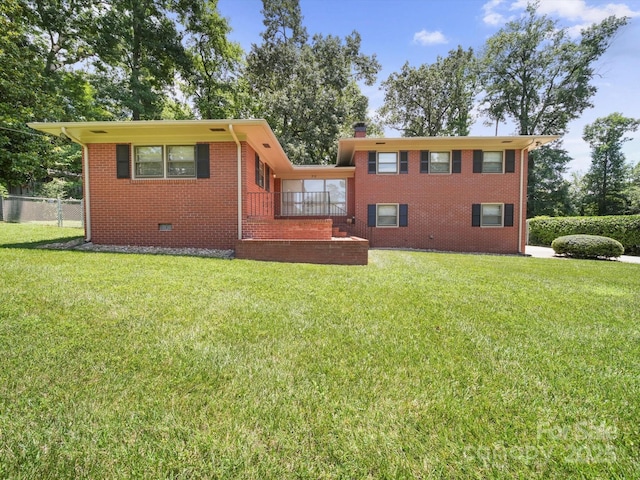 312 Garrison Dr, Albemarle, NC 28001 - view of front of home with brick siding and crawl space