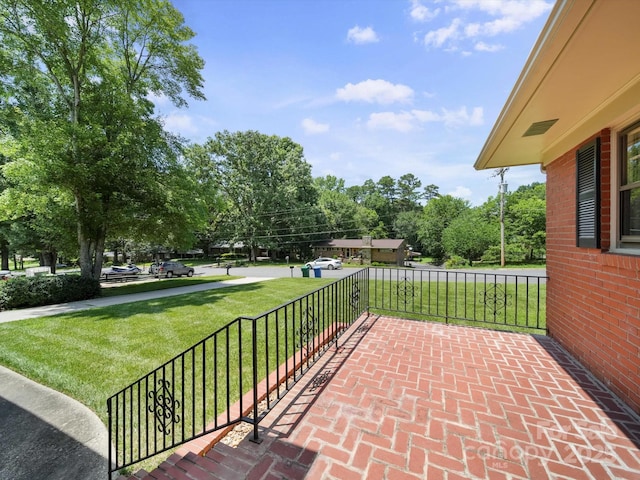 312 Garrison Dr, Albemarle, NC 28001 - porch with a lawn
