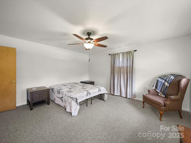 312 Garrison Dr, Albemarle, NC 28001 - carpeted bedroom with baseboards and a ceiling fan